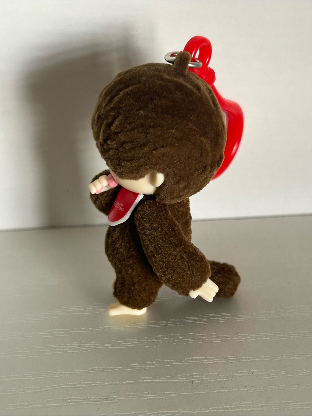 Monchhichi Red Bib Exclusive Flocked Collection Hanger Keychain - Picture 2 of 6